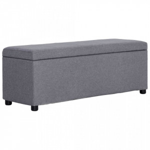 Banca, compartiment de depozitare, gri deschis 116 cm poliester - V281317V - Img 1
