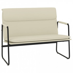 Bancă, crem, 100x64x80 cm, piele ecologică - V351367V