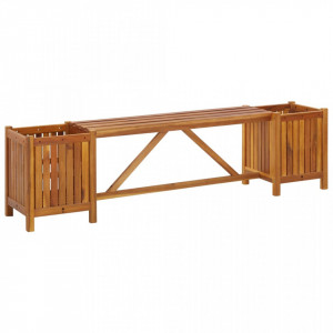 Banca de gradina cu 2 jardiniere, 150x30x40 cm, lemn de acacia - V46344V