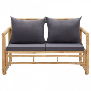 Bancă de grădină cu perne, 115 cm, bambus - V315597V