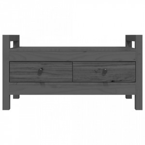Bancă de hol, gri, 80x40x43 cm, lemn masiv pin - V821786V - Img 4