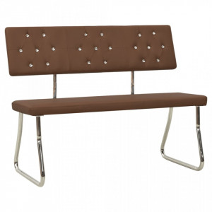 Bancă, maro, 110 cm, piele ecologică - V325857V - Img 2