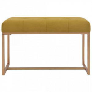 Banca, mustar, 80 cm, catifea - V247556V - Img 2