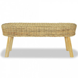Banca pentru hol, 110 x 35 x 45 cm, ratan natural - V244579V - Img 2