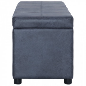 Bancheta cu depozitare, gri, 116 cm, piele intoarsa ecologica - V281316V - Img 4