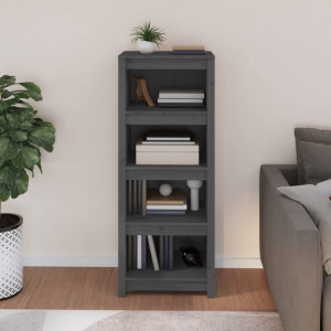 Bibliotecă, gri, 50x35x125,5 cm, lemn masiv de pin - V821711V - Img 3