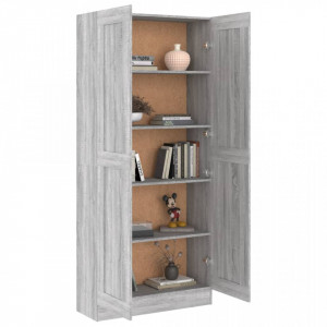 Bibliotecă, gri sonoma, 82,5x30,5x185,5 cm, lemn prelucrat - V815115V - Img 4