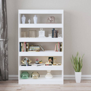 Bibliotecă/Separator cameră, alb extralucios, 100x30x166 cm - V811769V - Img 3