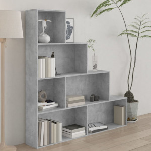 Bibliotecă/Separator cameră, gri beton, 155x24x160 cm, PAL - V800661V - Img 2