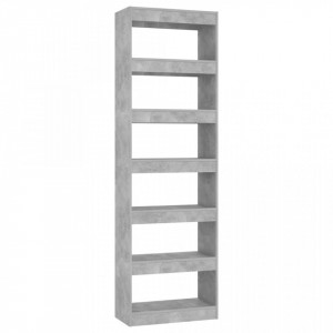 Bibliotecă/Separator cameră, gri beton, 60x30x198 cm - V811686V