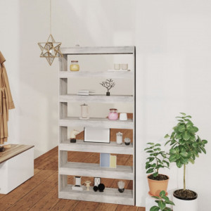 Bibliotecă/Separator cameră, gri sonoma, 100x30x198 cm, lemn - V813642V - Img 2