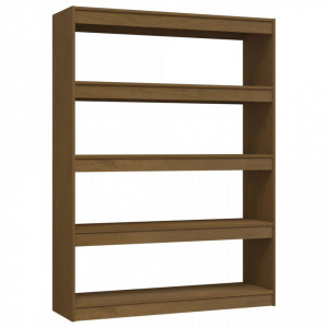 Bibliotecă/Separator cameră maro miere 100x30x135,5 cm lemn pin - V808221V - Img 1