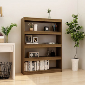 Bibliotecă/Separator cameră maro miere 100x30x135,5 cm lemn pin - V808221V - Img 2