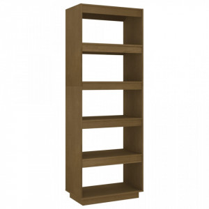 Bibliotecă/Separator cameră, maro miere, 60x35x167 cm, lemn pin - V810877V