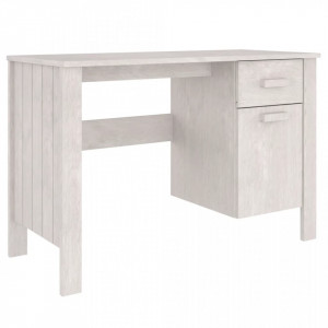 Birou, alb, 113x50x75 cm, lemn masiv de pin - V340461V