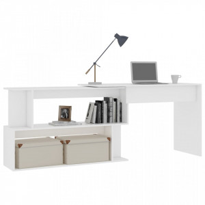 Birou de colt, alb, 200 x 50 x 76 cm, PAL - V801098V - Img 3