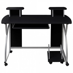 Birou de computer, negru, 110x52x88,5 cm, lemn prelucrat - V20582V - Img 1