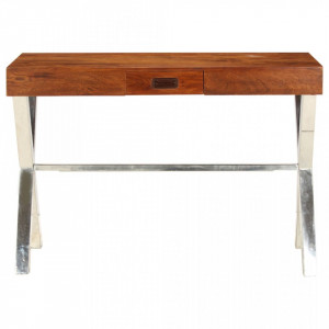 Birou, lemn masiv de acacia, finisaj sheesham, 110 x 50 x 76 cm - V245652V - Img 2