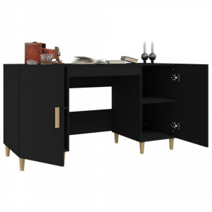 Birou, negru, 140x50x75 cm, lemn compozit - V812763V - Img 4