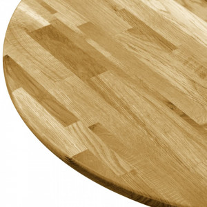 Blat de masa, lemn masiv de stejar, rotund, 23 mm, 700 mm - V245984V - Img 4