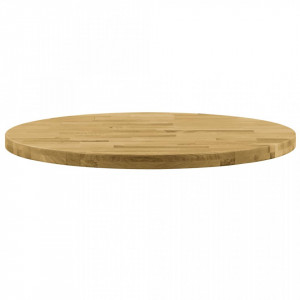 Blat de masa, lemn masiv de stejar, rotund, 44 mm, 800 mm - V245996V - Img 2