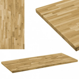 Blat masa, lemn masiv de stejar, dreptunghiular, 44mm 120x60cm - V246001V