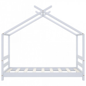Cadru pat de copii, alb, 70 x 140 cm, lemn masiv de pin - V289610V - Img 4
