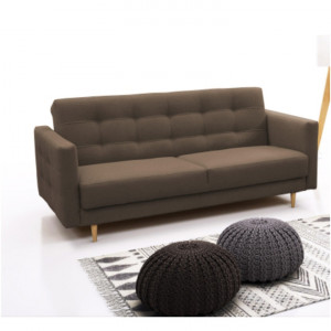 Canapea cu 3-locuri tapiţat, material ciocolatiu, 207x94x92 cm - TP213914 - Img 5