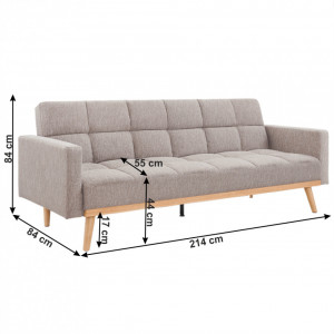 Canapea extensibilă, maro, 214x84x84 cm - TP280890 - Img 2