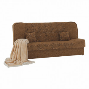Canapea extensibilă, material textil auriu/model, 194x86x95 cm - TP150972 - Img 13