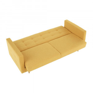 Canapea tapiţat 3 locuri, material textil muştar, 207x92x94 cm - TP209299 - Img 14