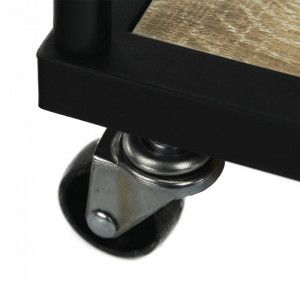 Cărucior de servire, culoarea stejar/negru, 61x43x89 cm - TP302744 - Img 5