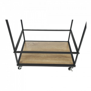 Cărucior de servire, culoarea stejar/negru, 61x43x89 cm - TP302744 - Img 17