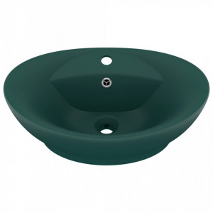 Chiuvetă lux preaplin verde închis mat 58,5x39 cm ceramică oval - V146937V