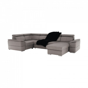 Colţar, gri maroniu Taupe, model dreapta, 330x79/97x183/196 cm - TP263487 - Img 16