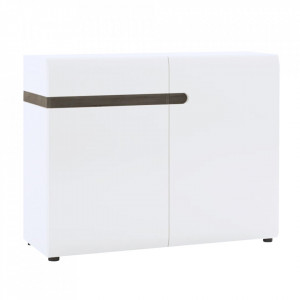 Comodă 109,5x42x86,5 cm, alb lucios și sonoma truflu - TP22319 - Img 17