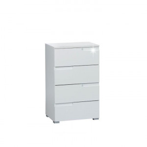 Comodă 4 sertare,50x80x40 cm, alb lucios - TP107542