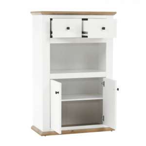 Comodă, alb și culoarea stejar, 85x40x130 cm - TP264793 - Img 5