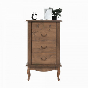 Comodă înaltă cu 5 sertare, stejar, 75x47x125 cm - TP264752 - Img 13