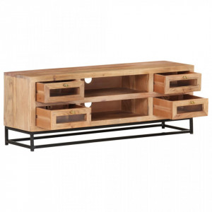 Comodă TV, 110x30x40 cm, lemn masiv de acacia - V323503V - Img 3