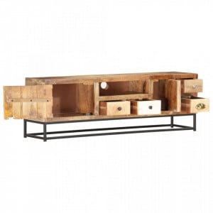 Comoda TV, 120 x 30 x 40 cm, lemn masiv reciclat - V286506V - Img 4