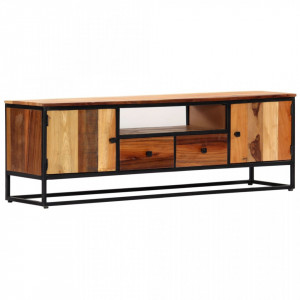 Comoda TV, 120 x 30 x 40 cm, lemn masiv recuperat si otel - V282726V