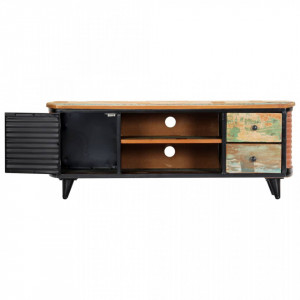 Comoda TV, 120 x 30 x 45 cm, lemn masiv reciclat - V247921V - Img 4