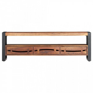 Comoda TV, 140 x 30 x 45 cm, lemn masiv de acacia - V247736V - Img 2