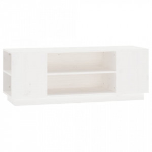 Comodă TV, alb, 110x35x40,5 cm, lemn masiv de pin - V814410V