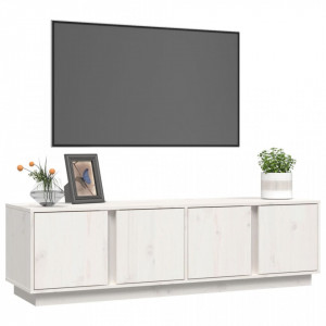 Comodă TV, alb, 140x40x40 cm, lemn masiv de pin - V814460V - Img 4