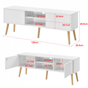 Comoda TV alb/efect lemn stejar - P73649702 - Img 4