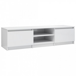 Comoda TV, alb extralucios, 140 x 40 x 35,5 cm, PAL - V800654V - Img 2