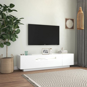 Comodă TV cu lumini LED, alb, 160x35x40 cm - V804427V - Img 4
