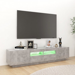 Comodă TV cu lumini LED, gri beton, 180x35x40 cm - V3081901V - Img 3